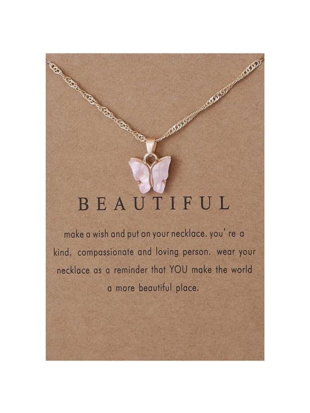 Colorful Butterfly Necklace for Women Adjustable Bohemian Acrylic Jewelry Gift